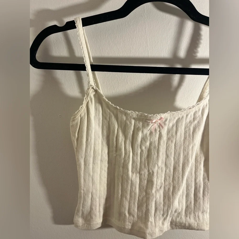 Reformation Cream Camisole with Lace and Bow - Picture 7 of 7